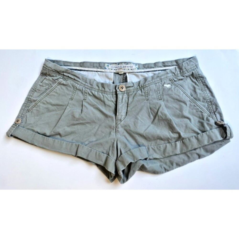 Abercrombie & Fitch Cuffed Chino Size 6 Ultra Low Rise Mini Hot Shorts Vtg Y2K